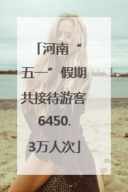 河南“ 五一”假期共接待游客6450.3万人次